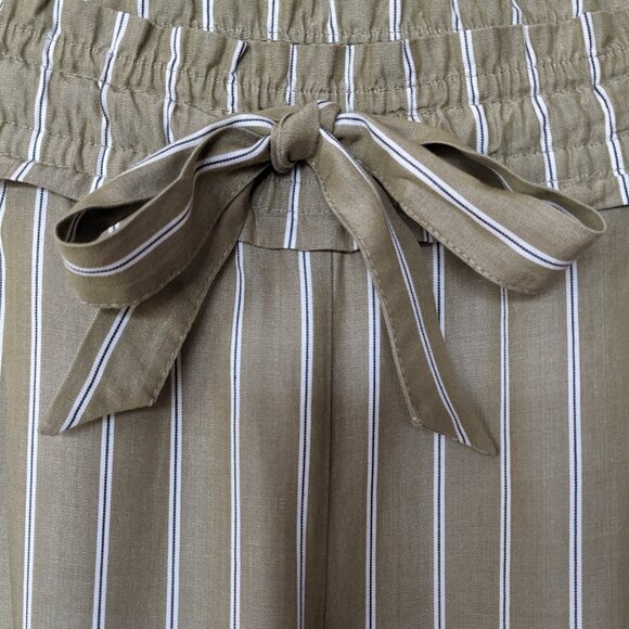 Zara Striped Paper Bag Cropped Pants - Picture 5 of 11